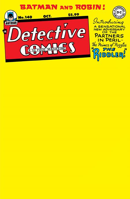 Detective Comics #140 Facsimile Blank Sketch Cover (2023)