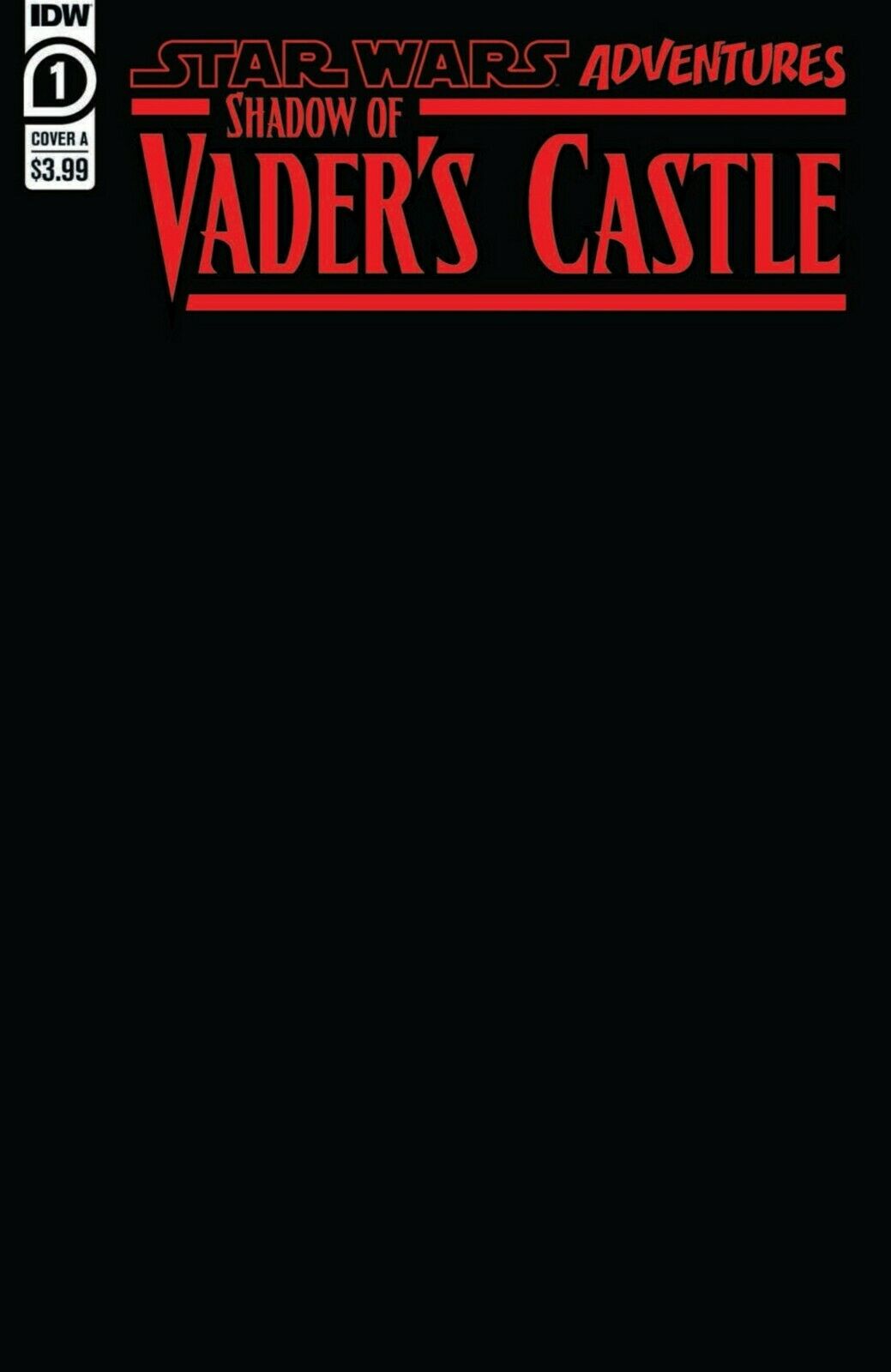 Star Wars Adventures Shadow of Vader's Castle #1 Black Blank Variant