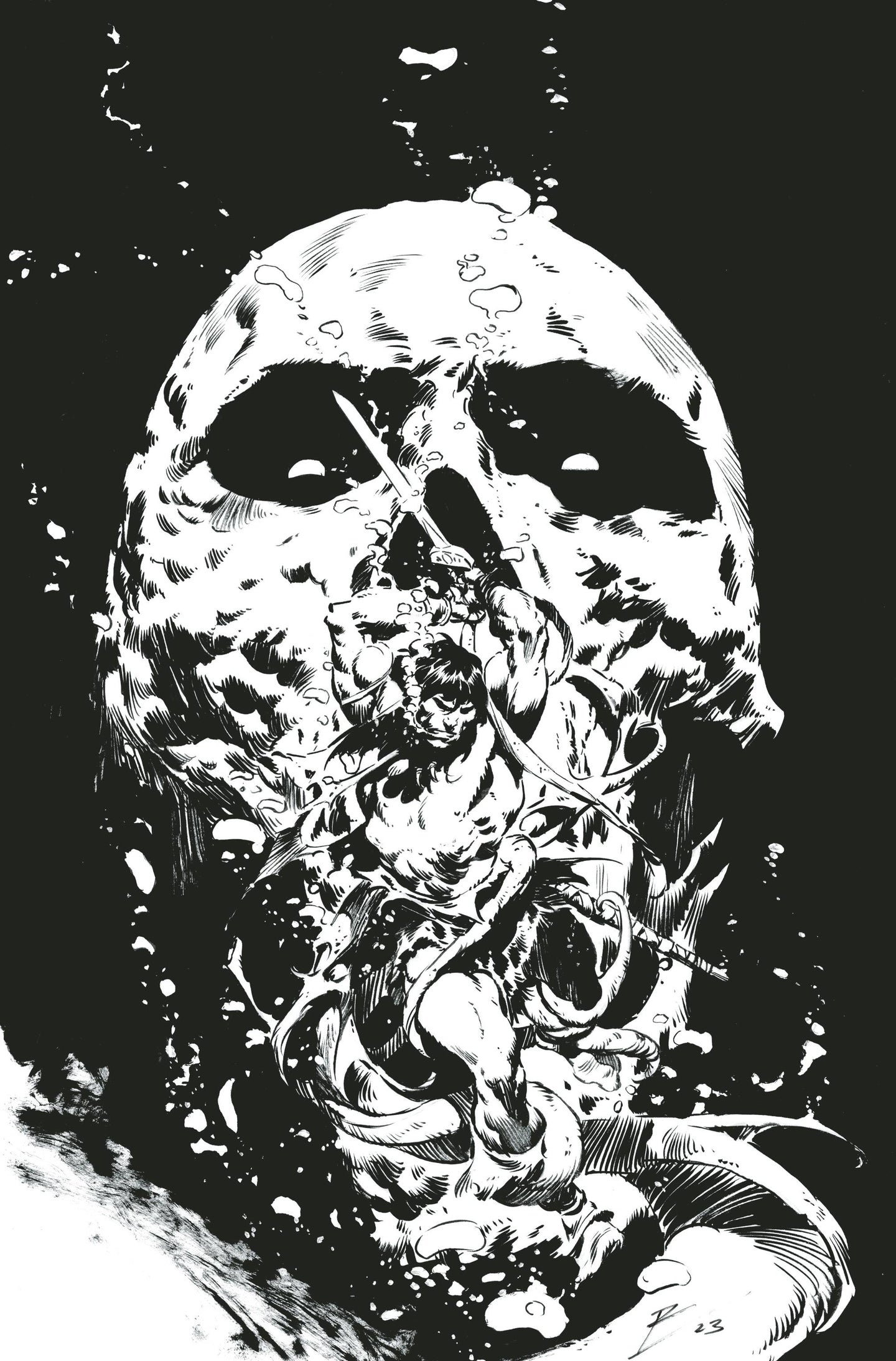 Conan the Barbarian #4 Roberto De La Torre Black and White Variant (2023)
