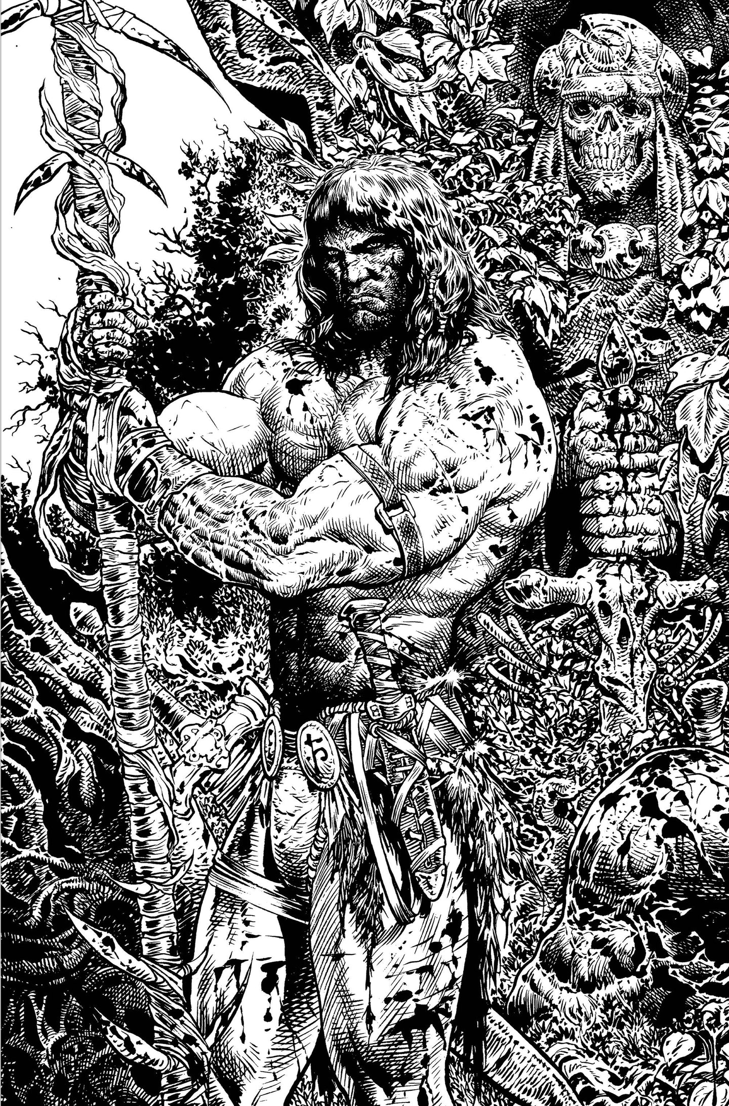 Conan the Barbarian #5 2nd Print Black and White Virgin Variant (2024)