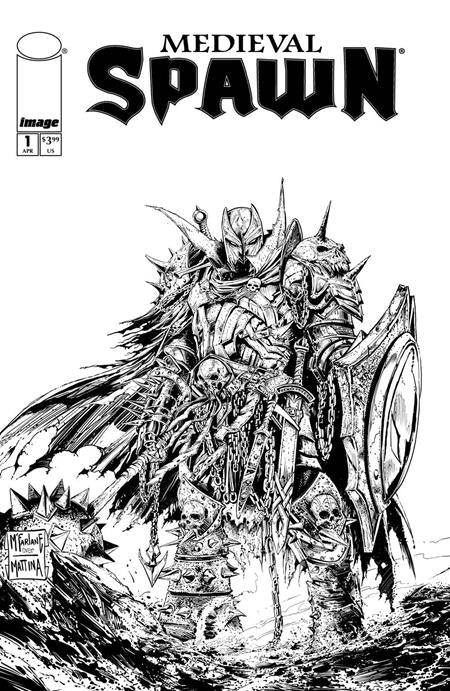 Medieval Spawn #1 (of 4) Black and White Variant (2025)