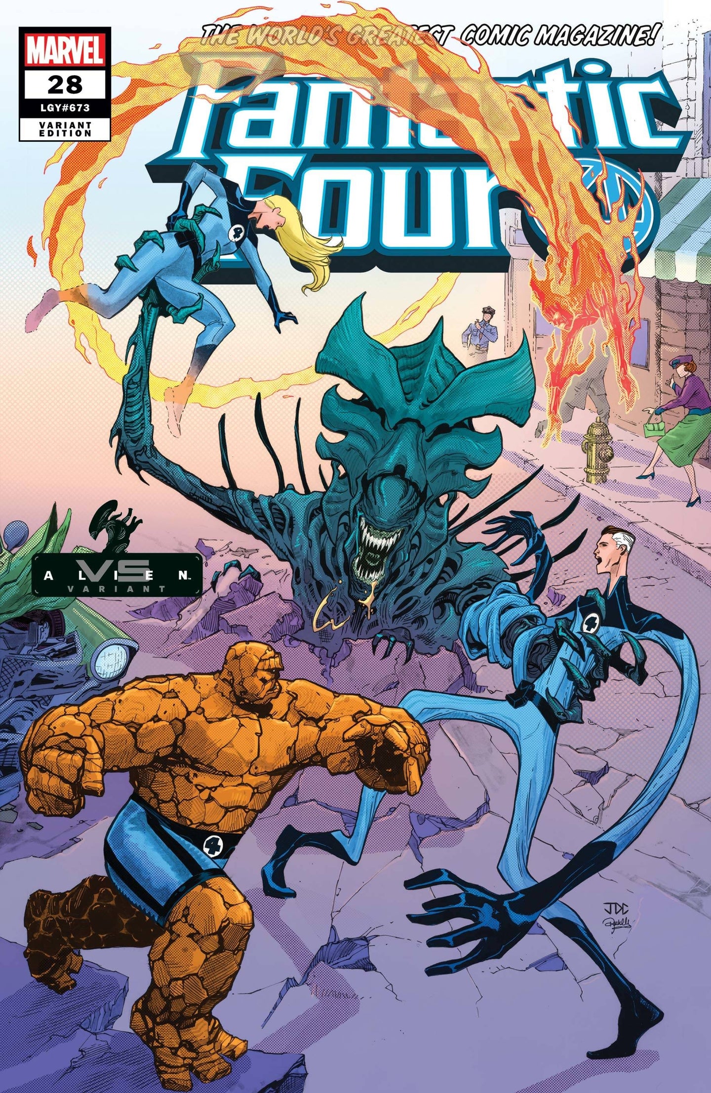 Fantastic Four #28 Cassara Alien Variant Fantastic Four #1 Homage